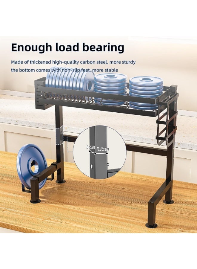 Bukela Dish Rack For Above The Sink,  Large-Capacity, Double-Tier Stainless Steel Draining Rack With Storage Compartments For Cutlery And Kitchen Utensils; Kitchen Storage And Organisation - Image 3